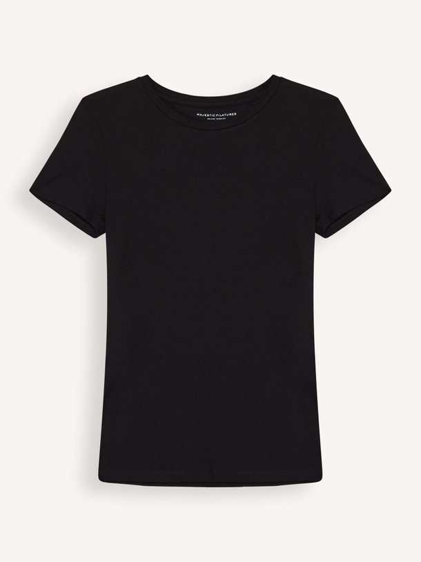 Ontdek de M001 Soft Touch viscosemix T-shirt van Majestic Filatures in de kleur zwart bij Orangebag. Op werkdagen voor 21:45 besteld, morgen in huis.