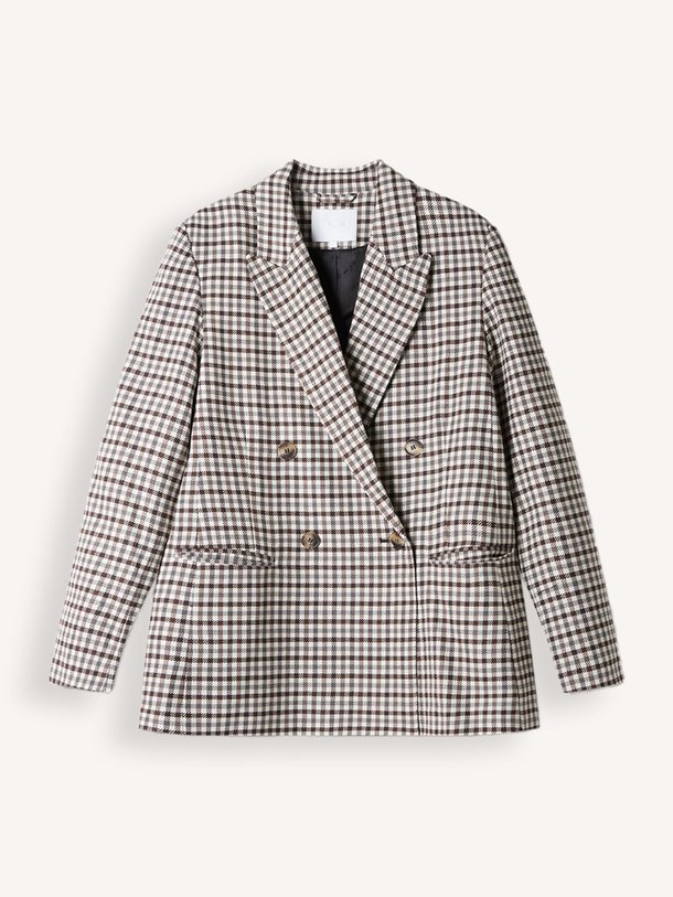 Ontdek de Bridget wolmix geruite blazer van Lala Berlin in de kleur ecru bij Orangebag. Op werkdagen voor 21:45 besteld, morgen in huis.