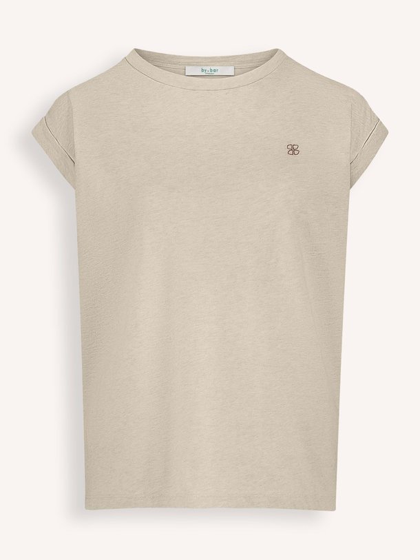 Ontdek de Thelma organic cotton T-shirt met print van By-Bar in de kleur zand bij Orangebag. Op werkdagen voor 21:45 besteld, morgen in huis.