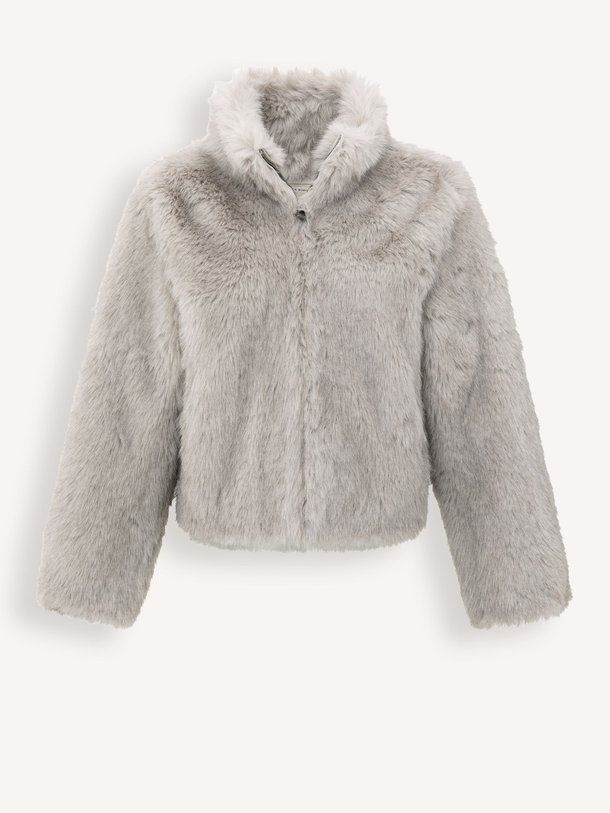 Ontdek de Geweven fake fur jas van Yaya in de kleur lichtgrijs bij Orangebag. Op werkdagen voor 21:45 besteld, morgen in huis.