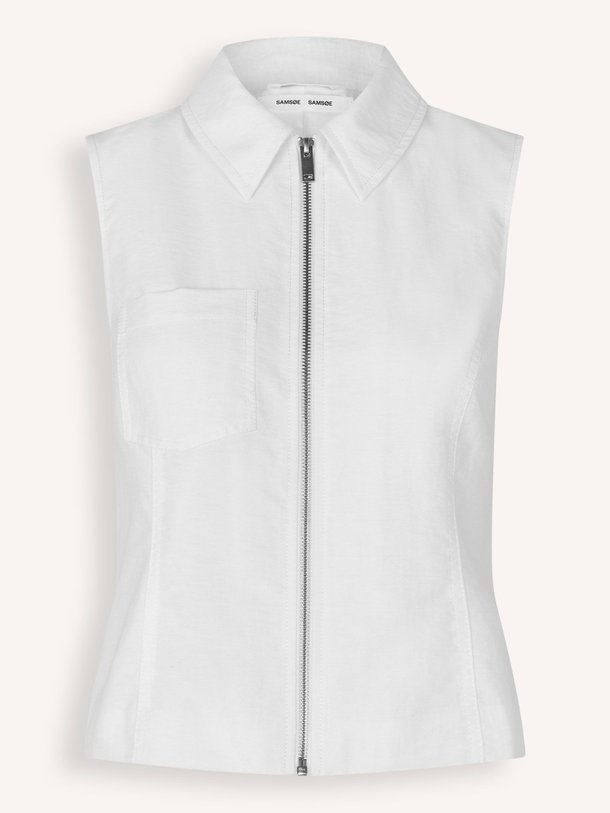 Ontdek de Sariana katoenmix gilet van Samsoe Samsoe in de kleur wit bij Orangebag. Op werkdagen voor 21:45 besteld, morgen in huis.