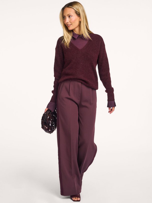 Ontdek de Viscosemix wide leg pantalon met bies van Yaya in de kleur paars bij Orangebag. Op werkdagen voor 21:45 besteld, morgen in huis.