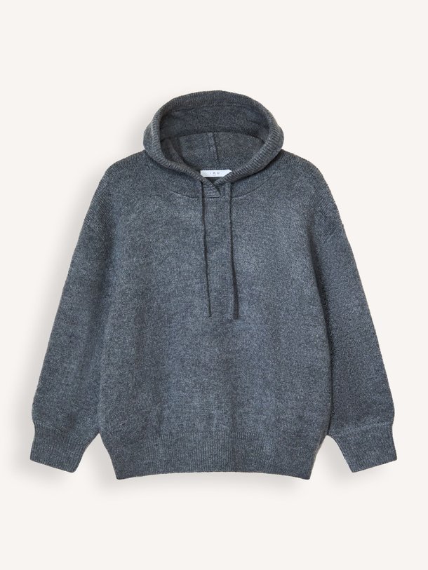 Ontdek de Tracy wolmix trui met capuchon van Iro in de kleur donkergrijs bij Orangebag. Op werkdagen voor 21:45 besteld, morgen in huis.