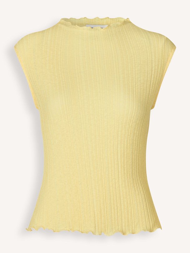 Ontdek de Oasis ribgebreide top van Modstrom in de kleur geel bij Orangebag. Op werkdagen voor 21:45 besteld, morgen in huis.