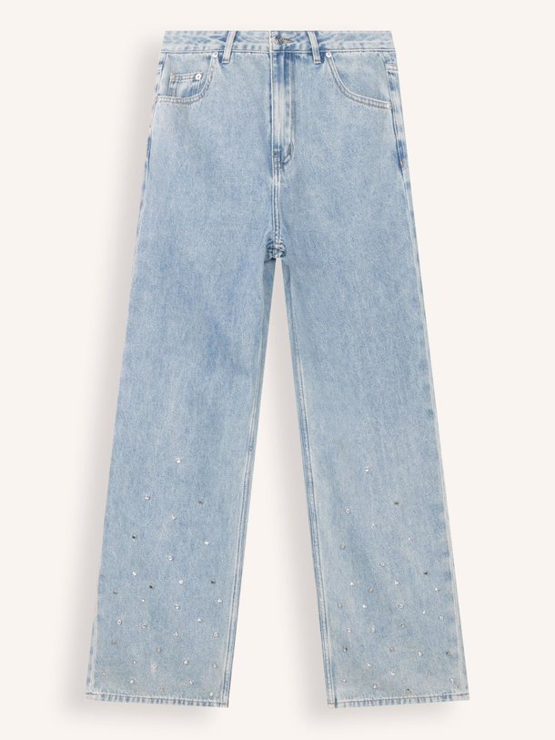 Ontdek de High waist straight fit jeans met strass van Alix The Label in de kleur lichtblauw bij Orangebag. Op werkdagen voor 21:45 besteld, morgen in huis.