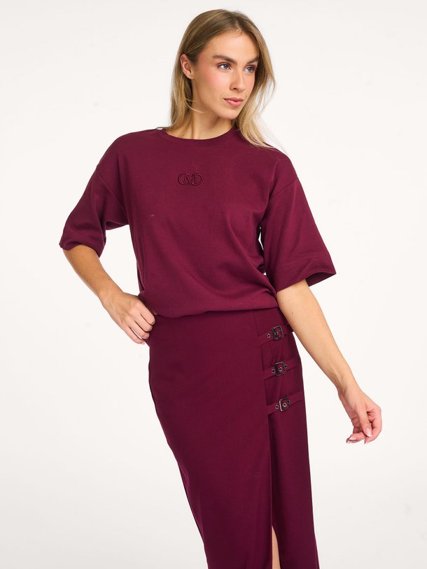 Ontdek de Katoen mix logo T-shirt van Copenhagen Muse in de kleur bordeauxrood bij Orangebag. Op werkdagen voor 21:45 besteld, morgen in huis.