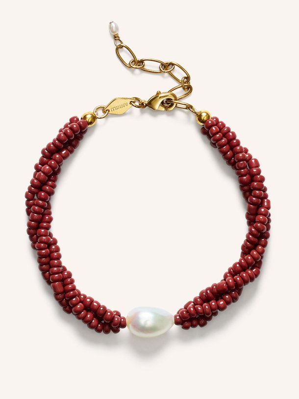 Ontdek de Rodeo vergulde armband met kralen van Anni Lu in de kleur bordeauxrood bij Orangebag. Op werkdagen voor 21:45 besteld, morgen in huis.