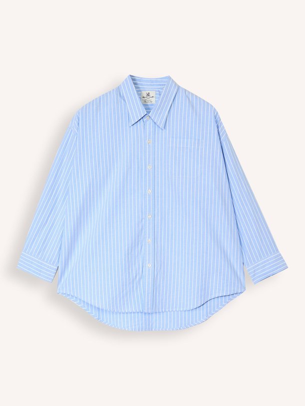 Ontdek de Katoenen gestreepte blouse van Denimist in de kleur lichtblauw bij Orangebag. Op werkdagen voor 21:45 besteld, morgen in huis.