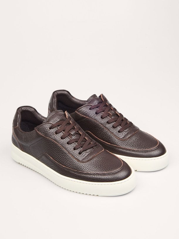 Ontdek de Mondo grain lederen sneakers van Filling Pieces in de kleur donkerbruin bij Orangebag. Op werkdagen voor 21:45 besteld, morgen in huis.