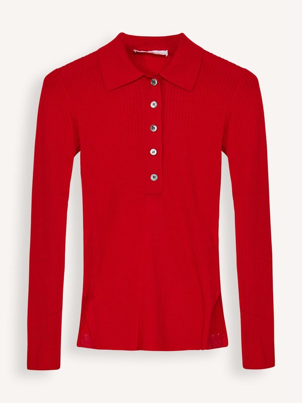 Ontdek de Murphy merinowollen rib polo top van DAY Birger et Mikkelsen in de kleur rood bij Orangebag. Op werkdagen voor 21:45 besteld, morgen in huis.