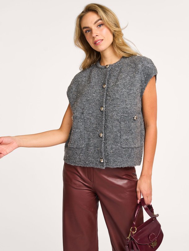 Ontdek de Idony wolmix gilet van Studio AR in de kleur grijs bij Orangebag. Op werkdagen voor 21:45 besteld, morgen in huis.