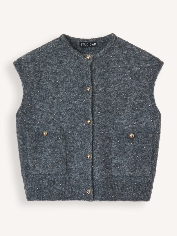 Ontdek de Idony wolmix gilet van Studio AR in de kleur grijs bij Orangebag. Op werkdagen voor 21:45 besteld, morgen in huis.