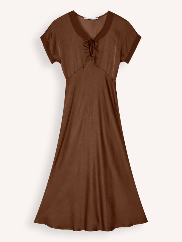 Ontdek de Etalici viscose maxijurk van La Fee Maraboutee in de kleur bruin bij Orangebag. Op werkdagen voor 21:45 besteld, morgen in huis.