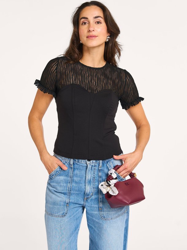 Ontdek de Colton katoenmix top met kant van Co'Couture in de kleur zwart bij Orangebag. Op werkdagen voor 21:45 besteld, morgen in huis.