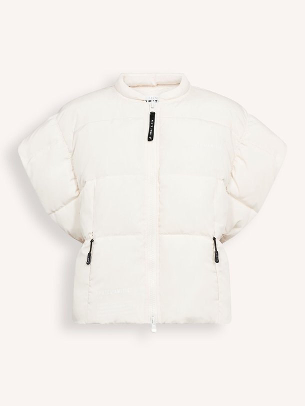 Ontdek de Geweven puffer bodywarmer met print van Haute L'Amitié in de kleur off-white bij Orangebag. Op werkdagen voor 21:45 besteld, morgen in huis.