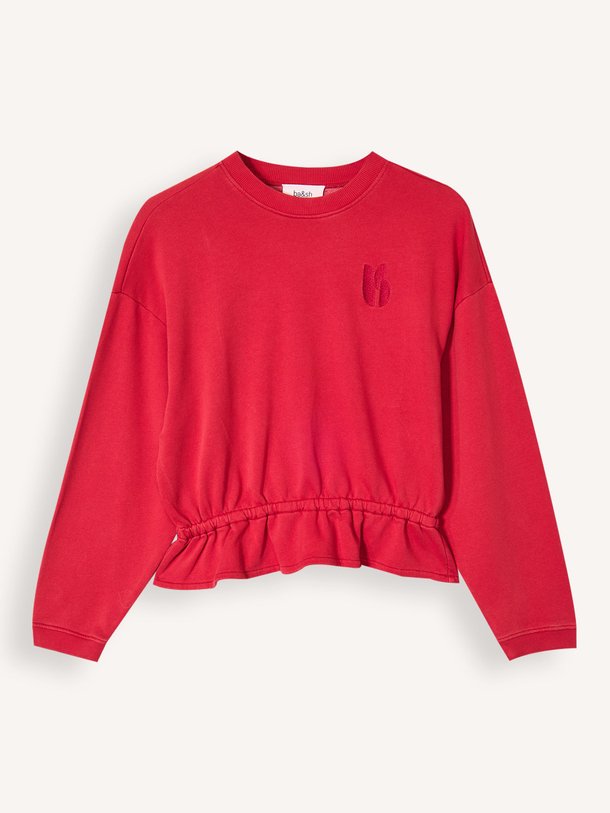 Ontdek de Gretta katoenmix sweater met borduursel van ba-sh in de kleur rood bij Orangebag. Op werkdagen voor 21:45 besteld, morgen in huis.