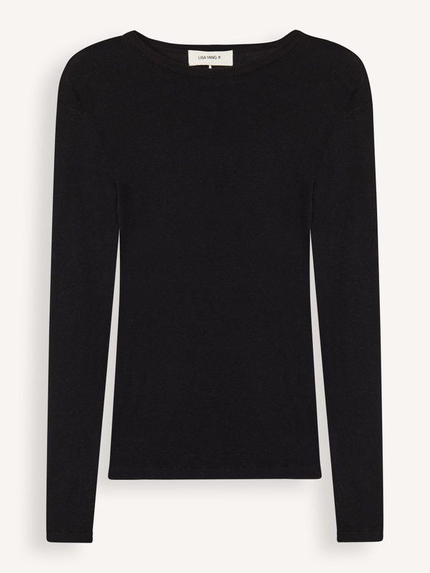 Ontdek de Vivian katoen/cashmeremix longsleeve van Lisa Yang in de kleur zwart bij Orangebag. Op werkdagen voor 21:45 besteld, morgen in huis.