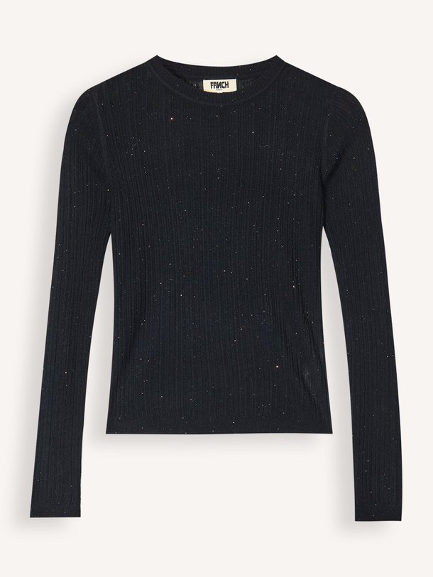 Ontdek de Merino wolmix rib top met lurex van Frnch in de kleur zwart bij Orangebag. Op werkdagen voor 21:45 besteld, morgen in huis.