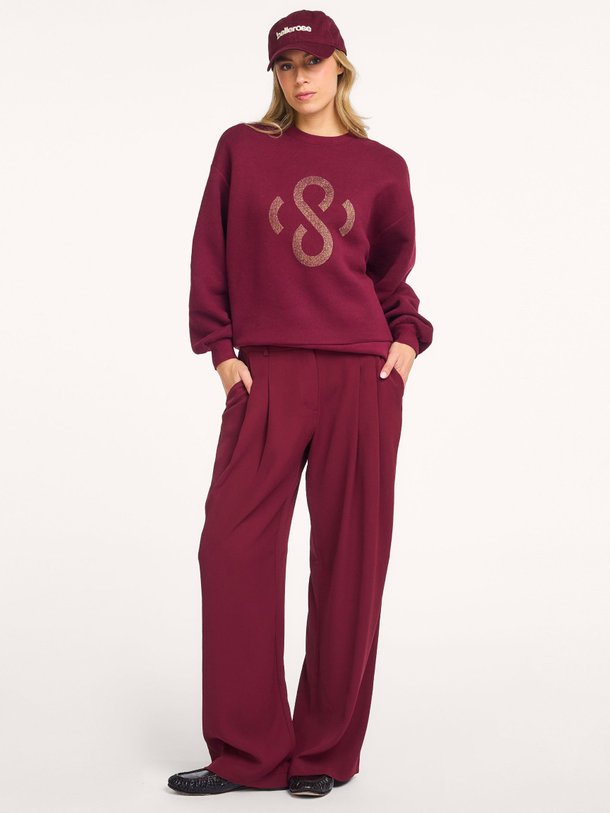 Ontdek de Geweven wide leg pantalon van Summum in de kleur bordeauxrood bij Orangebag. Op werkdagen voor 21:45 besteld, morgen in huis.