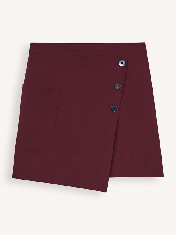 Ontdek de Myrthe viscosemix overslag rok van La Fee Maraboutee in de kleur bordeauxrood bij Orangebag. Op werkdagen voor 21:45 besteld, morgen in huis.