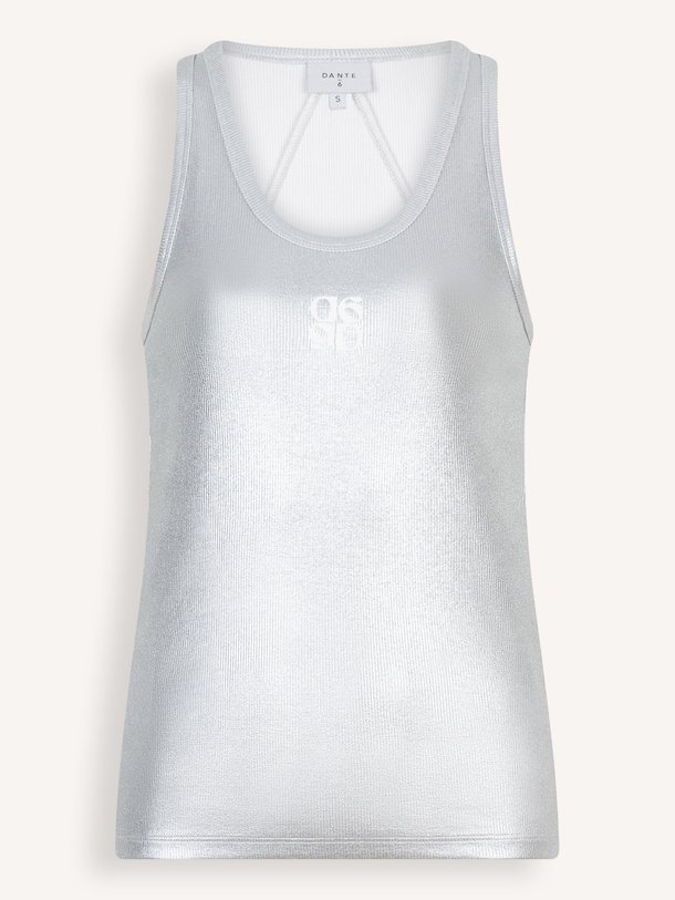 Ontdek de Zora katoenmix metallic logo tanktop van Dante 6 in de kleur zilverkleur bij Orangebag. Op werkdagen voor 21:45 besteld, morgen in huis.