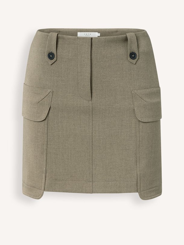 Ontdek de Viscosemix cargo rok van Yaya in de kleur groen/bruin bij Orangebag. Op werkdagen voor 21:45 besteld, morgen in huis.