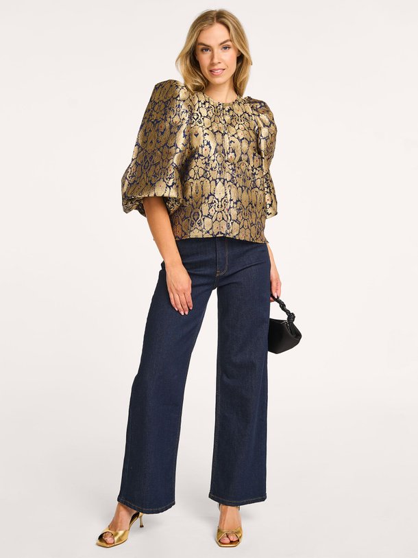 Ontdek de Zasu geweven top met lurex van By-Bar in de kleur goudkleur bij Orangebag. Op werkdagen voor 21:45 besteld, morgen in huis.