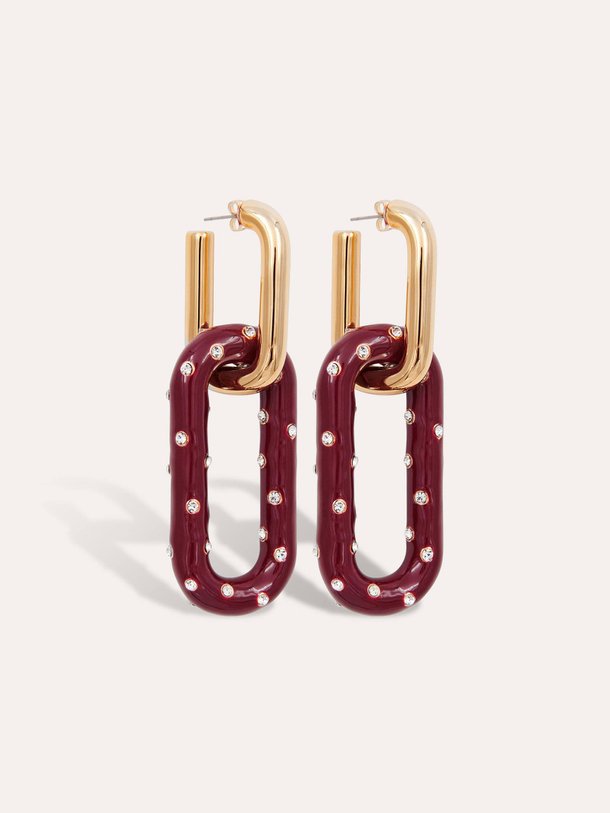 Ontdek de Idry oorstekers met strass van Essentiel Antwerp in de kleur bordeauxrood bij Orangebag. Op werkdagen voor 21:45 besteld, morgen in huis.