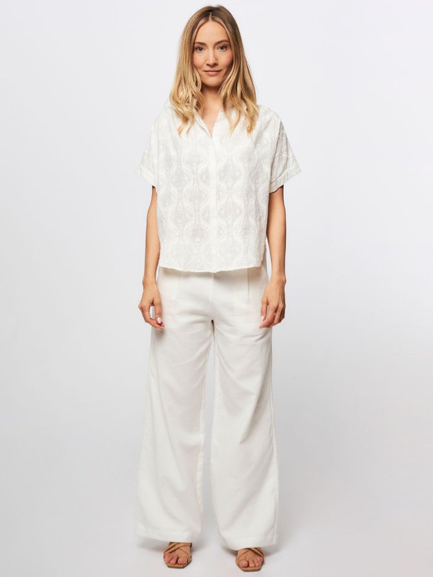 Ontdek de Jean katoen/linnenmix wide leg broek van Sacrécoeur in de kleur off-white bij Orangebag. Op werkdagen voor 21:45 besteld, morgen in huis.