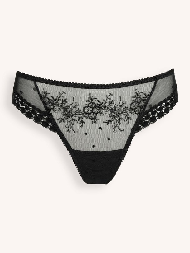 Ontdek de Annaelle kanten string van Marie Jo in de kleur zwart bij Orangebag. Op werkdagen voor 21:45 besteld, morgen in huis.