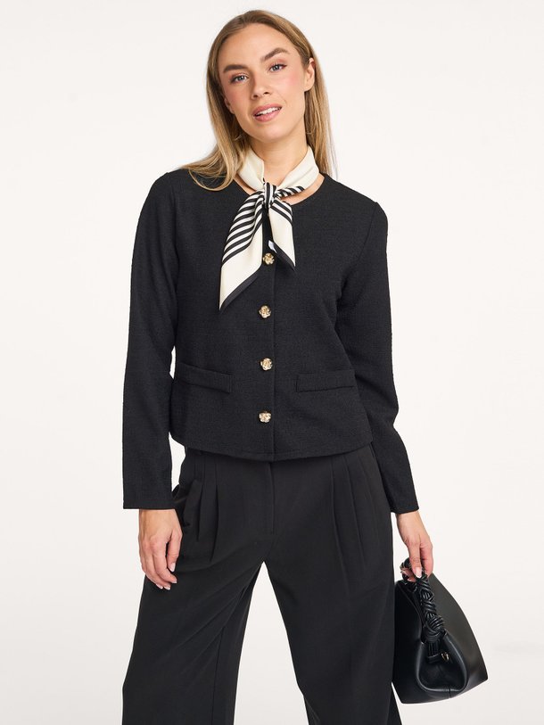 Ontdek de Liselotte jersey bouclé jasje van Freebird in de kleur zwart bij Orangebag. Op werkdagen voor 21:45 besteld, morgen in huis.