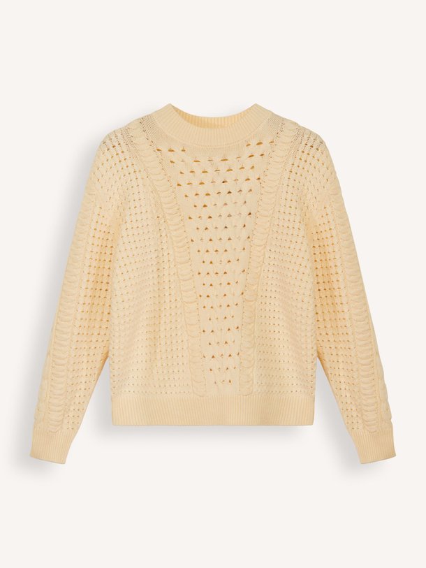 Ontdek de Percy wolmix opengewerkte trui van Suncoo in de kleur crème bij Orangebag. Op werkdagen voor 21:45 besteld, morgen in huis.