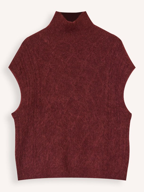 Ontdek de Darti alpacamix trui van Bellerose in de kleur bordeauxrood bij Orangebag. Op werkdagen voor 21:45 besteld, morgen in huis.