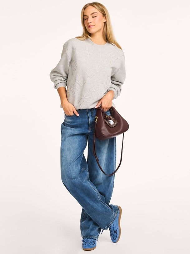Ontdek de Katoenen gemêleerde sweater met borduursel van Alix The Label in de kleur lichtgrijs bij Orangebag. Op werkdagen voor 21:45 besteld, morgen in huis.