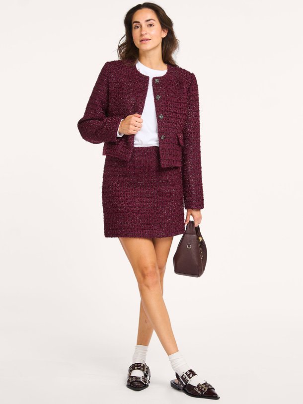 Ontdek de Peach geweven bouclé rok van Co'Couture in de kleur paars bij Orangebag. Op werkdagen voor 21:45 besteld, morgen in huis.