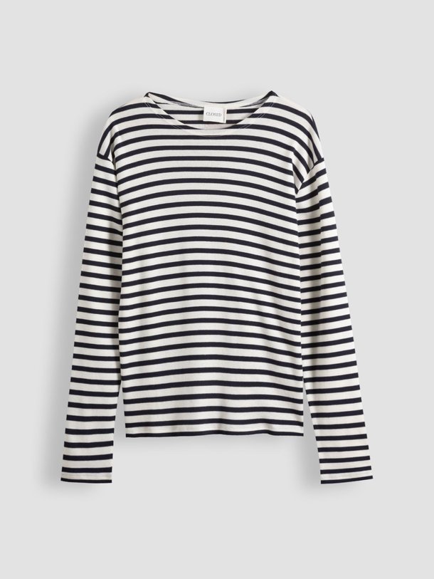 Ontdek de Katoen/modalmix longsleeve met dessin van Closed in de kleur donkerblauw bij Orangebag. Op werkdagen voor 21:45 besteld, morgen in huis.