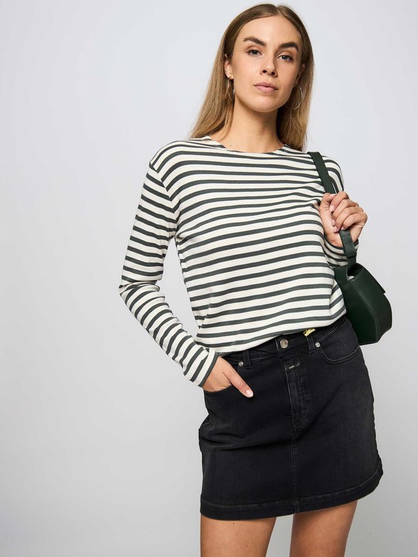 Ontdek de Katoen/modalmix gestreepte longsleeve van Closed in de kleur donkergroen bij Orangebag. Op werkdagen voor 21:45 besteld, morgen in huis.