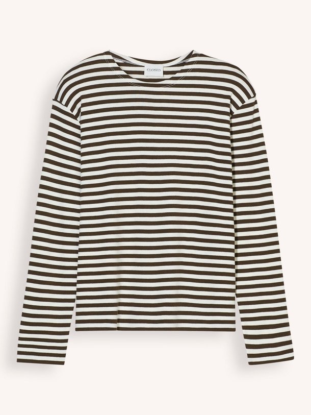 Ontdek de Katoen/modalmix gestreepte longsleeve van Closed in de kleur groen/bruin bij Orangebag. Op werkdagen voor 21:45 besteld, morgen in huis.