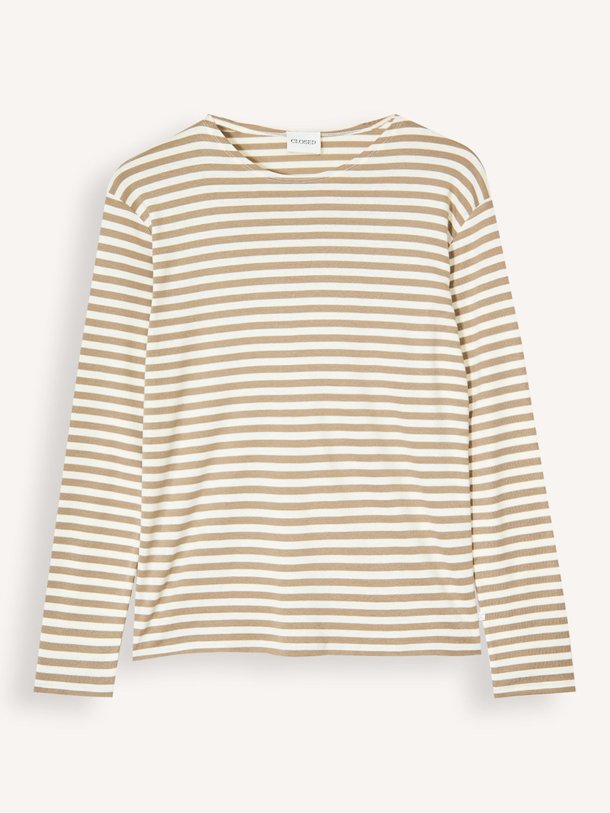 Katoen/modalmix gestreepte longsleeve
