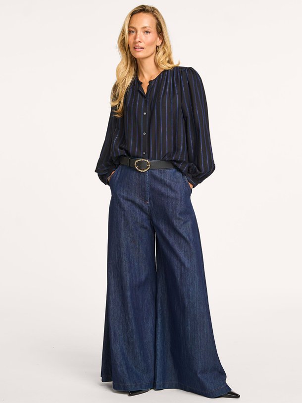 Ontdek de Eloco high waist wide leg jeans van La Fee Maraboutee in de kleur donkerblauw bij Orangebag. Op werkdagen voor 21:45 besteld, morgen in huis.