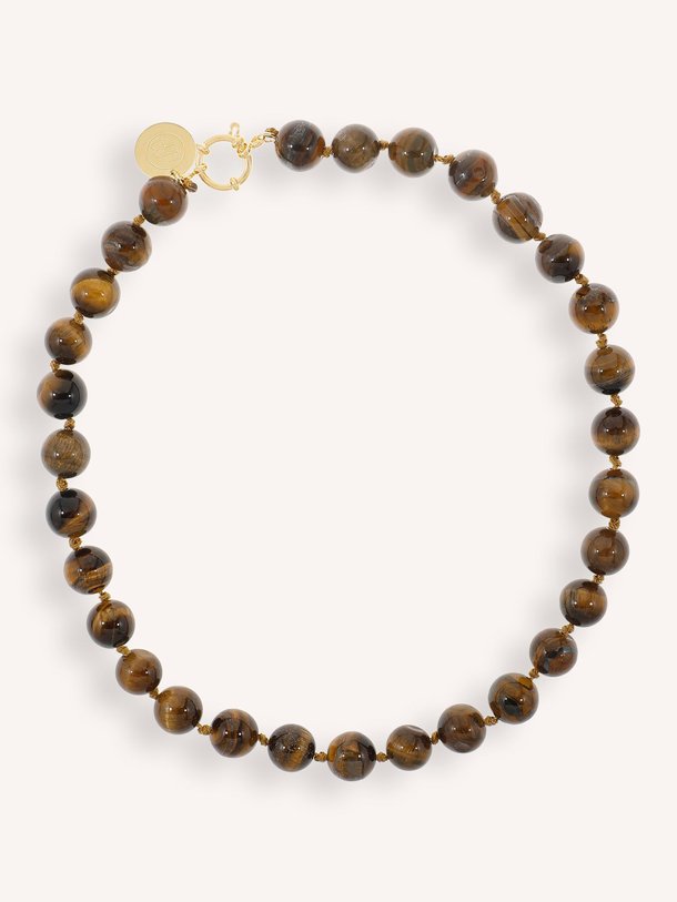 Ontdek de Vergulde halsketting met kralen van Ellen Beekmans in de kleur donkerbruin bij Orangebag. Op werkdagen voor 21:45 besteld, morgen in huis.