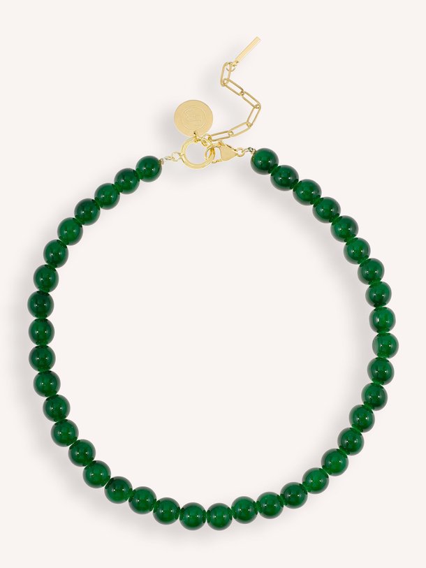 Ontdek de Vergulde halskettting met kralen van Ellen Beekmans in de kleur donkergroen bij Orangebag. Op werkdagen voor 21:45 besteld, morgen in huis.