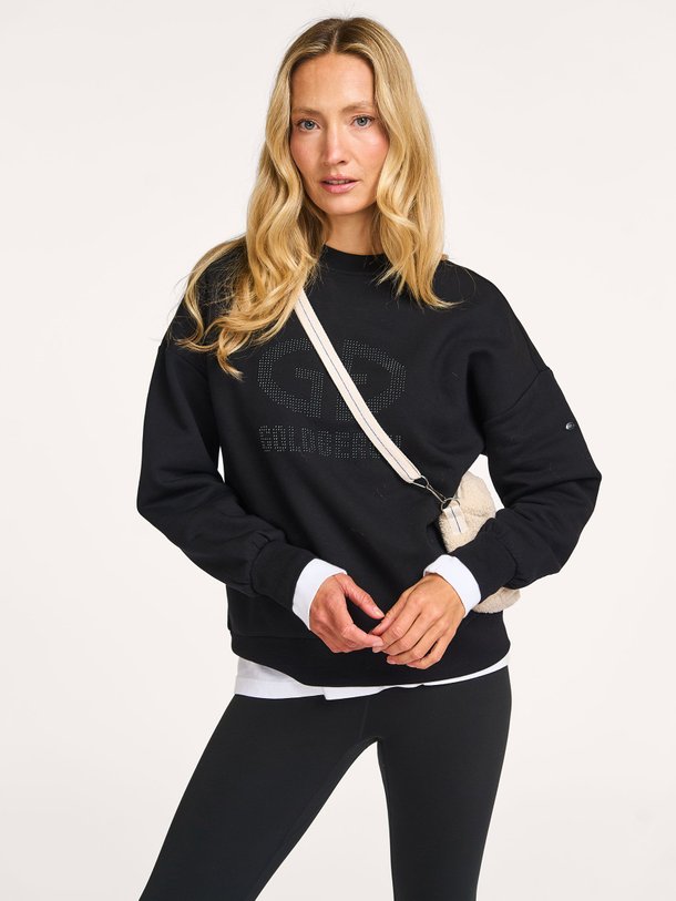 Ontdek de Alessandra katoenmix logo sweater van Goldbergh in de kleur zwart bij Orangebag. Op werkdagen voor 21:45 besteld, morgen in huis.