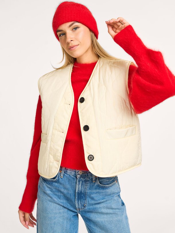 Ontdek de Eloise geweven reversible gilet van Bellerose in de kleur crème bij Orangebag. Op werkdagen voor 21:45 besteld, morgen in huis.