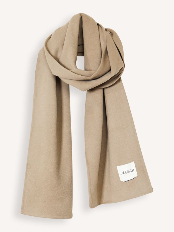 Ontdek de Cashmeremix sjaal van Closed in de kleur beige bij Orangebag. Op werkdagen voor 21:45 besteld, morgen in huis.