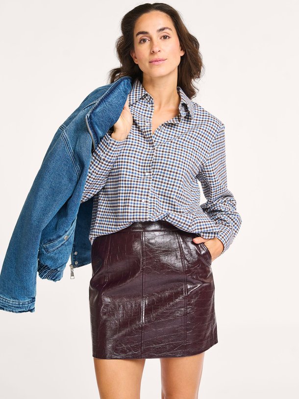 Ontdek de Bo katoenen geruite blouse van Lala Berlin in de kleur donkerbruin bij Orangebag. Op werkdagen voor 21:45 besteld, morgen in huis.