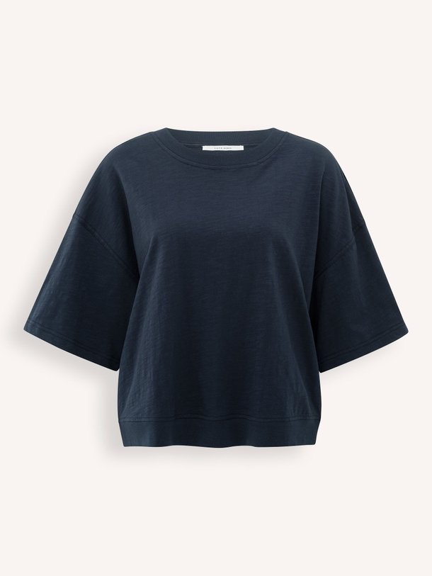 Ontdek de Katoenen gemêleerd T-shirt van Yaya in de kleur donkerblauw bij Orangebag. Op werkdagen voor 21:45 besteld, morgen in huis.