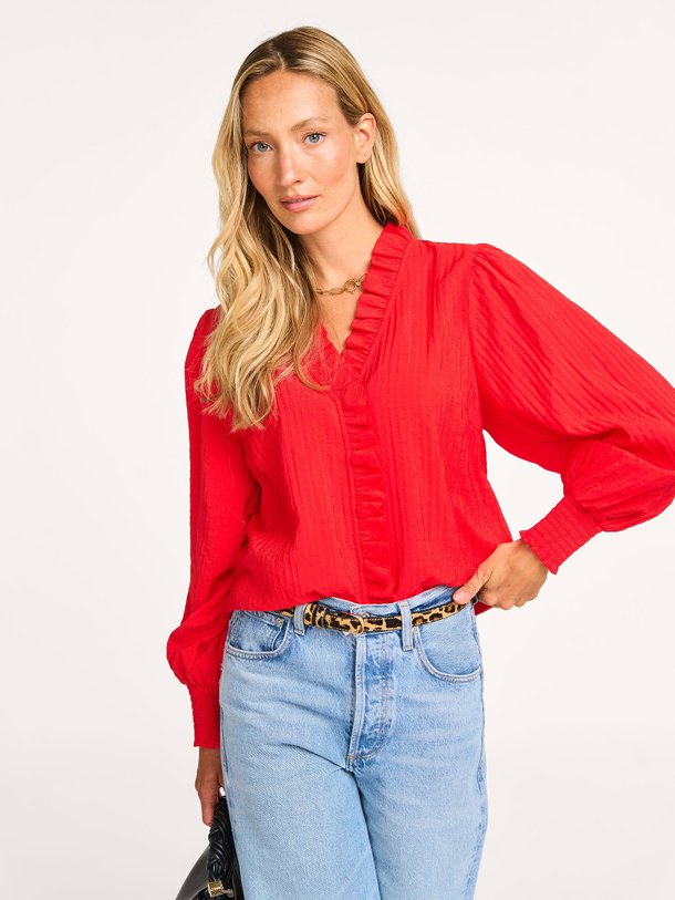 Ontdek de Shina viscosemix blouse van Co'Couture in de kleur rood bij Orangebag. Op werkdagen voor 21:45 besteld, morgen in huis.