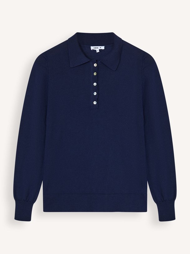 Ontdek de Gala merino wollen polo trui van Lois in de kleur donkerblauw bij Orangebag. Op werkdagen voor 21:45 besteld, morgen in huis.