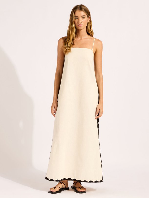 Ontdek de Katoen/linnenmix maxi jurk van Seafolly in de kleur ecru bij Orangebag. Op werkdagen voor 21:45 besteld, morgen in huis.
